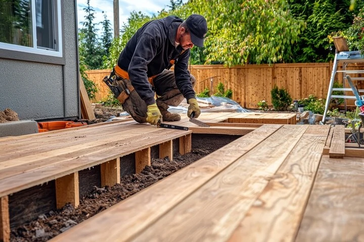 Custom backyard deck with premium railings and modern outdoor design in Allentown