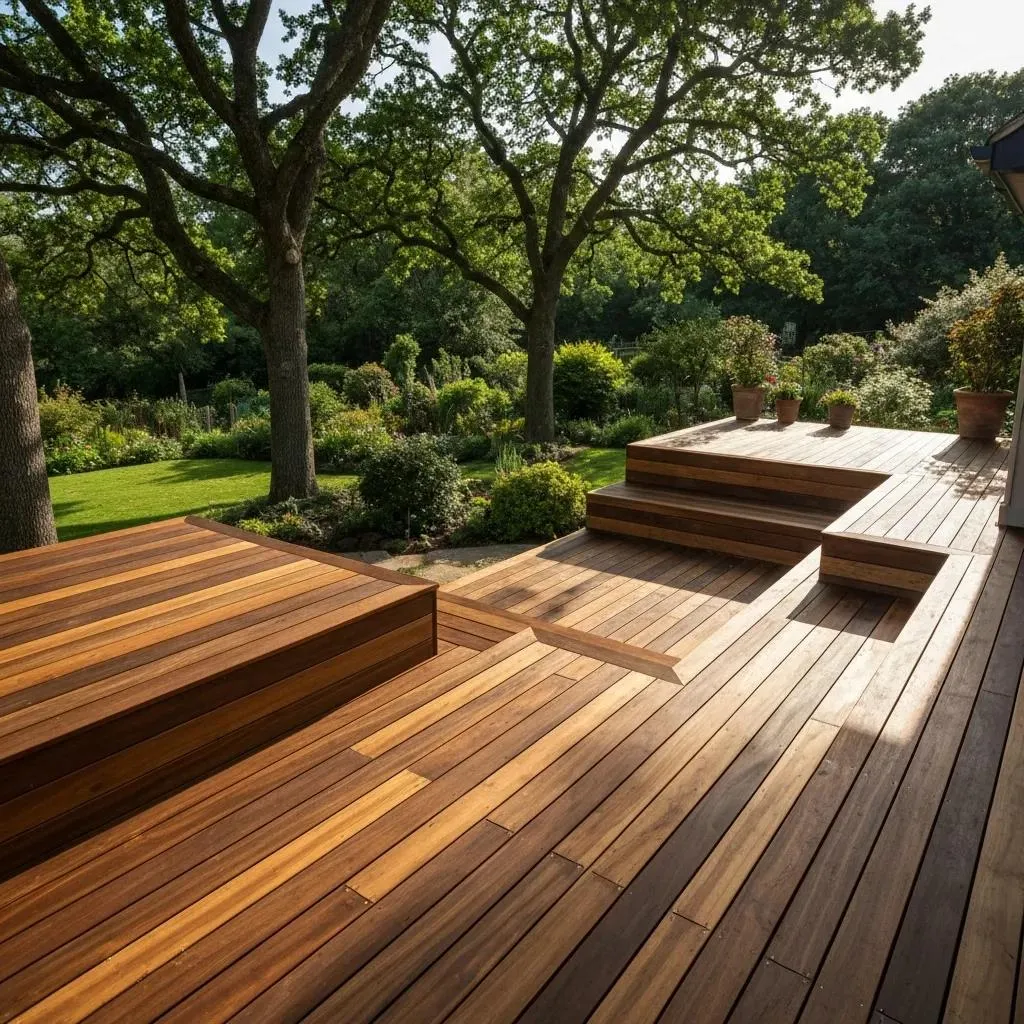 Wood deck builders in Allentown PA crafting a natural backyard deck with classic appeal